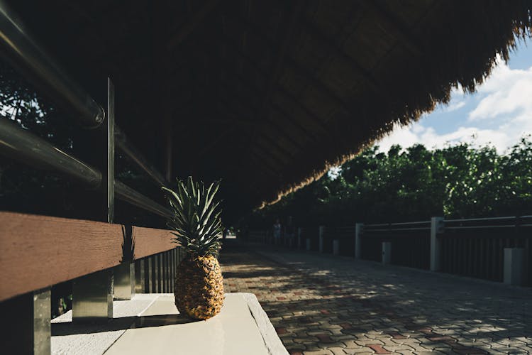 Yellow Pineapple Fruit On White Surface