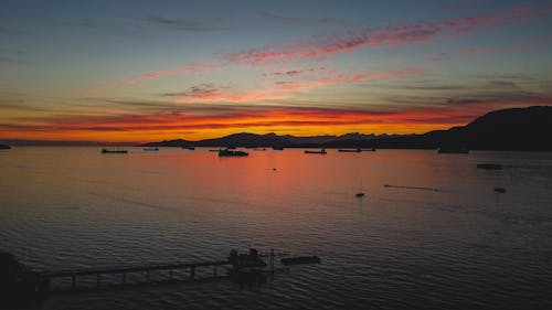 Scenic View of Ocean during Dawn