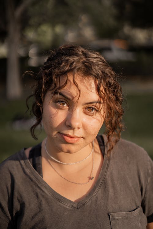 Portrait of a Beautiful Woman in Black Top