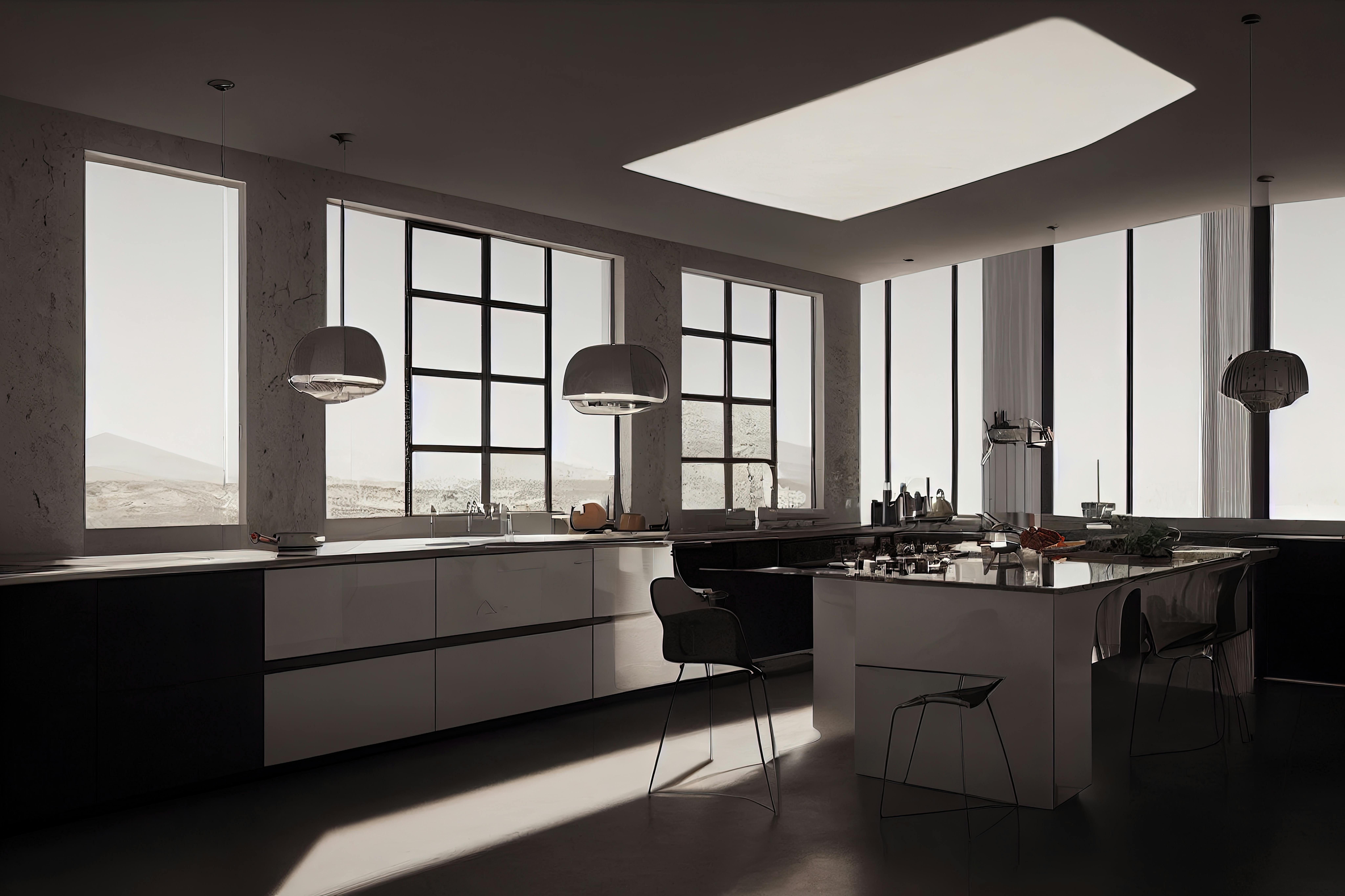 Open concept modular home interior with large windows and sustainable features - modern modular home designs