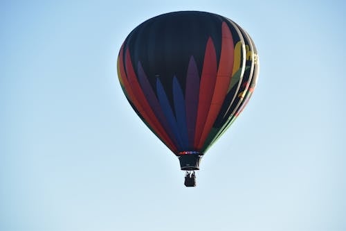 A Hot Air Balloon in the Blue Sky 