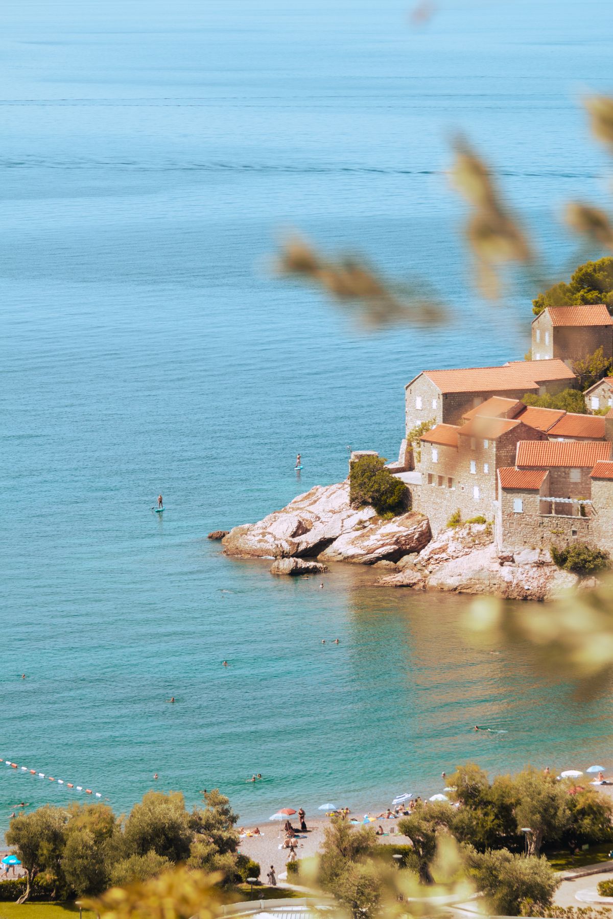 Concrete and stone houses near the sea in Montenegro — the bay at its most beautiful