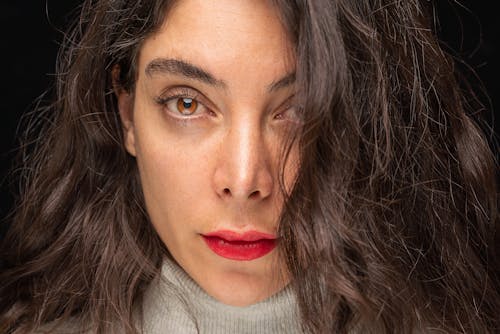 Portrait of a Woman in Gray Turtleneck Shirt