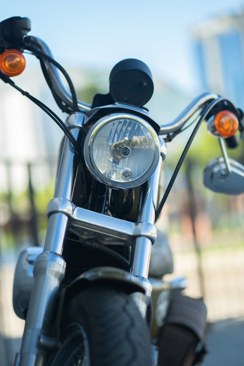 Free Black Motorcycle in Tilt Shift Lens Stock Photo