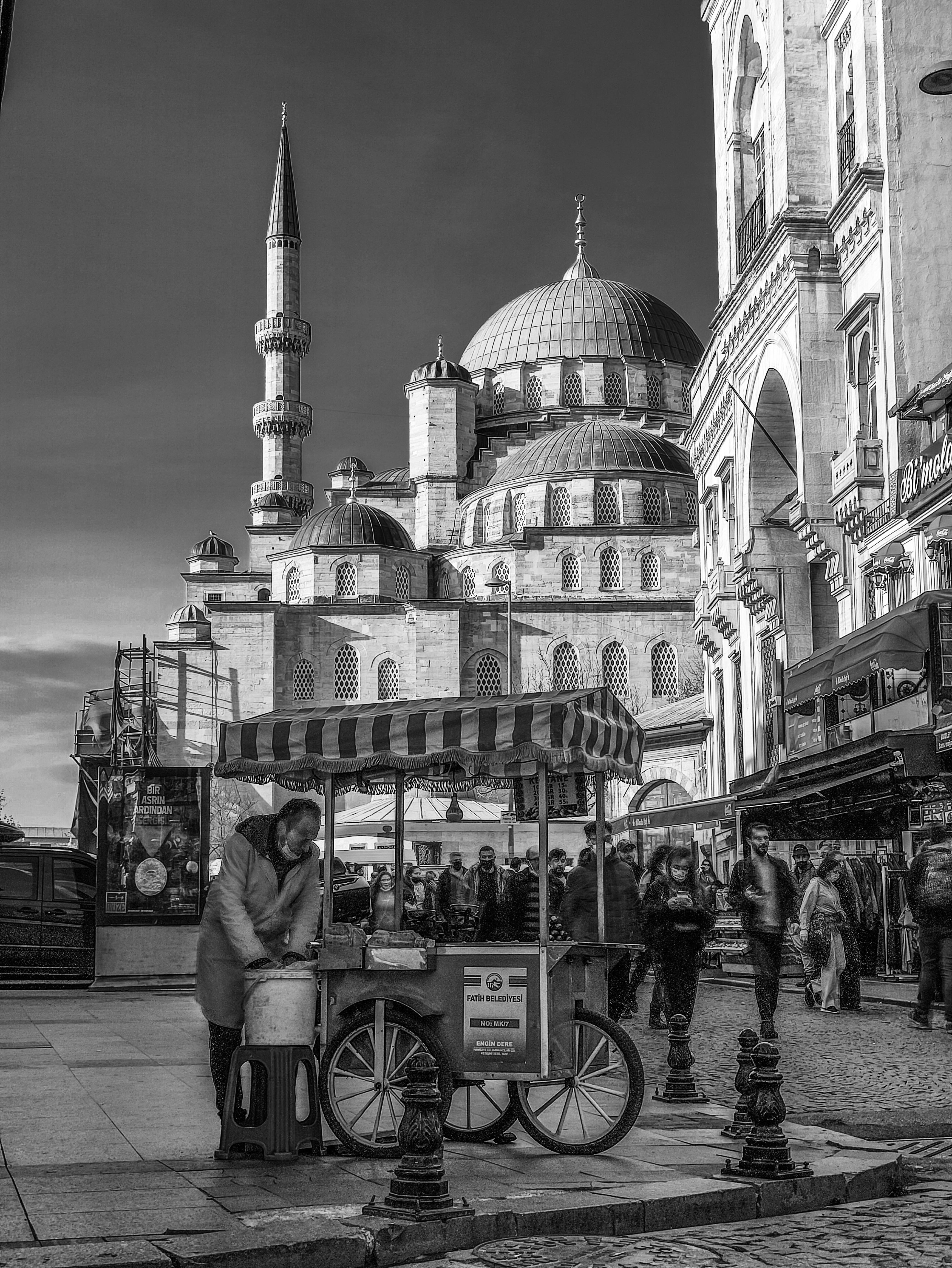 Black and White Photo of Vendors on the Streets · Free Stock Photo