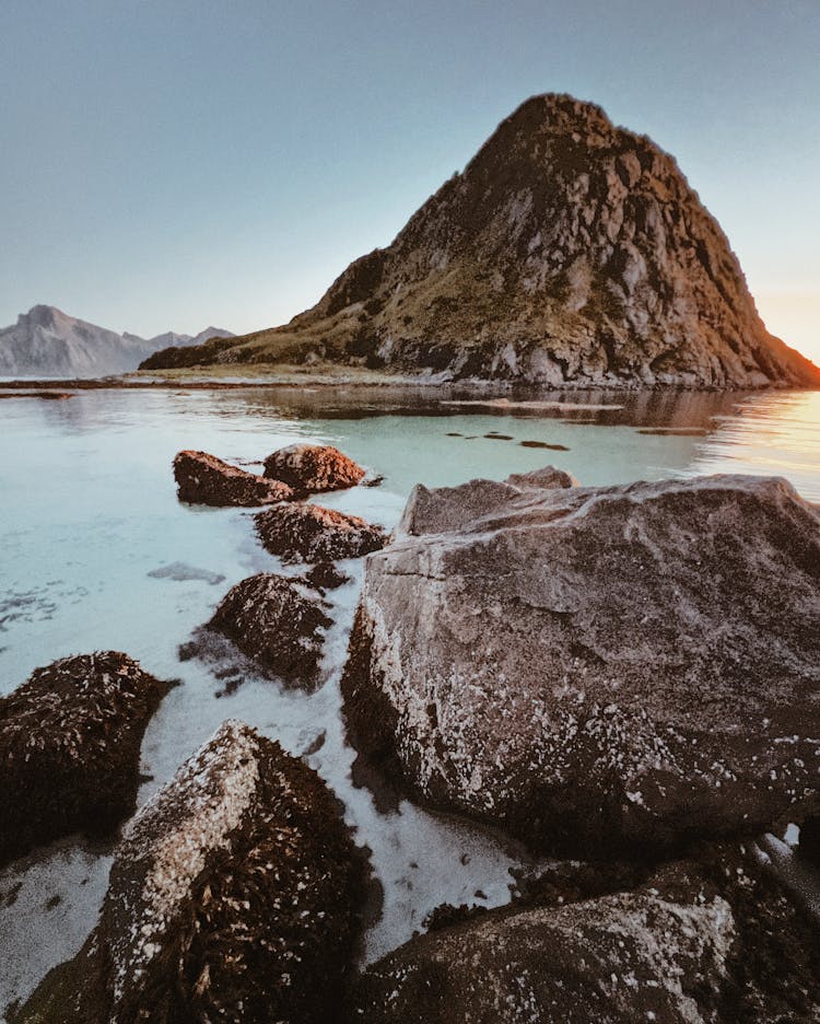 Rough Cliffs And A Salt Lake