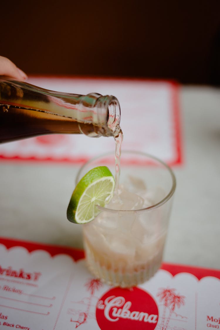 Pouring Drink From A Bottle 