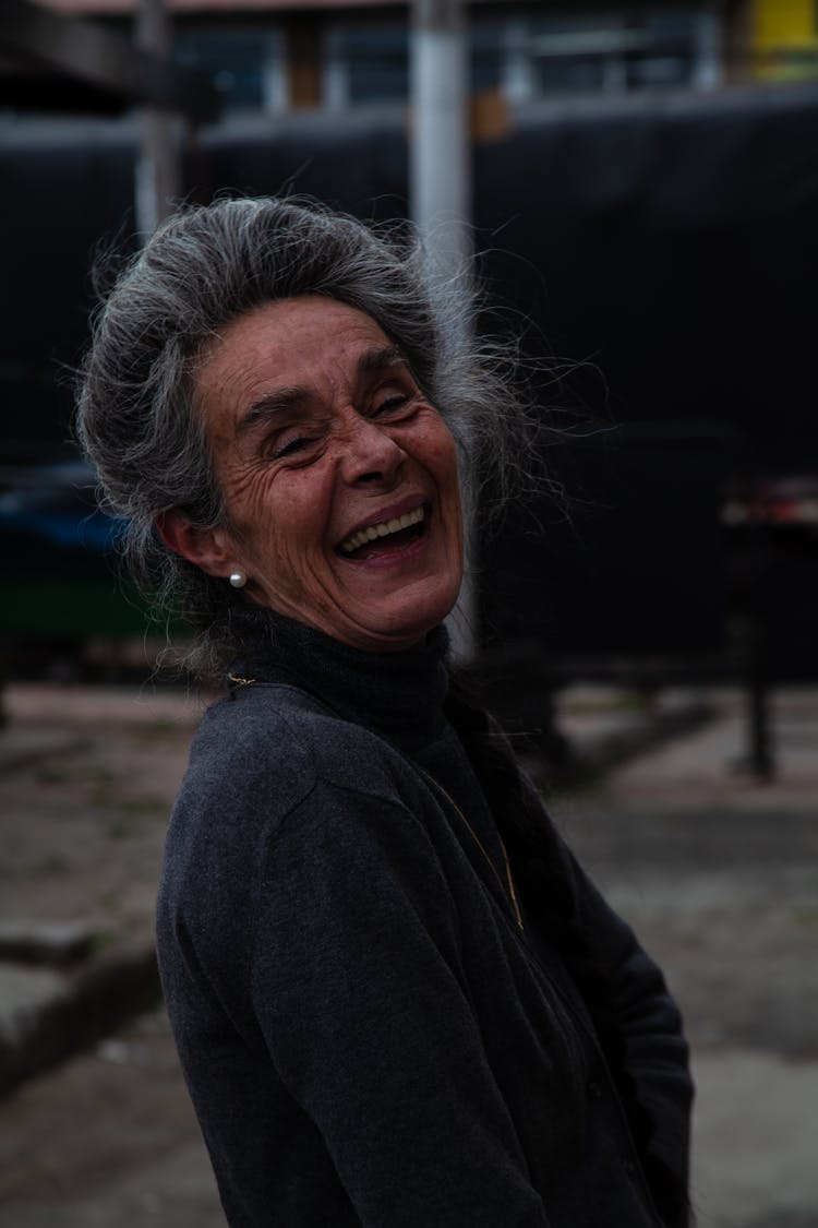 An Elderly Woman Smiling 