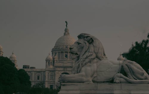 Lion Statue Outside the Victoria Memorial, Kolkata, India 