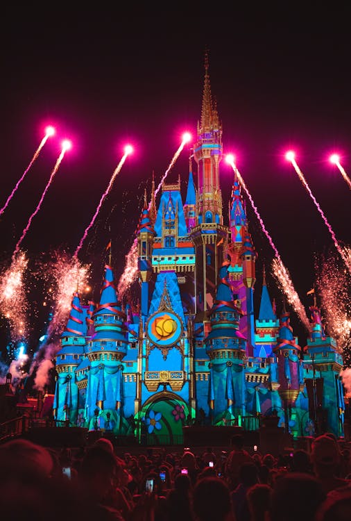 Fireworks over the Magic Kingdom Castle in Disney World Resort Florida ...