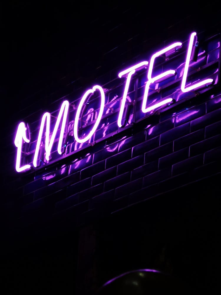 Purple Motel Neon By Night