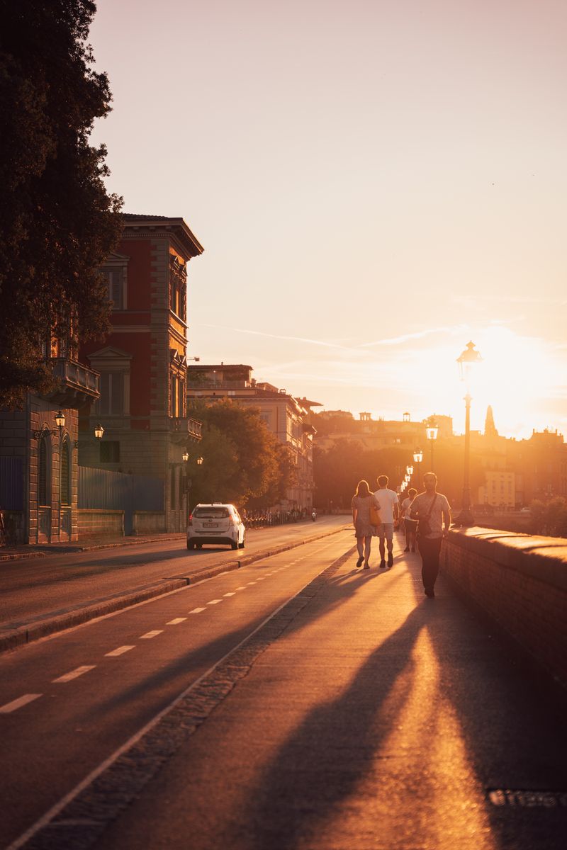Sunset walking