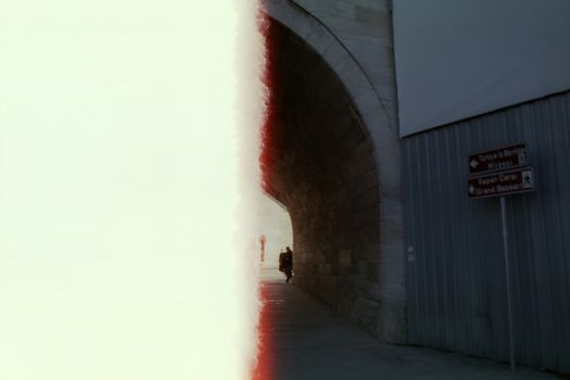 Overexposed Photo of a Urban Passage