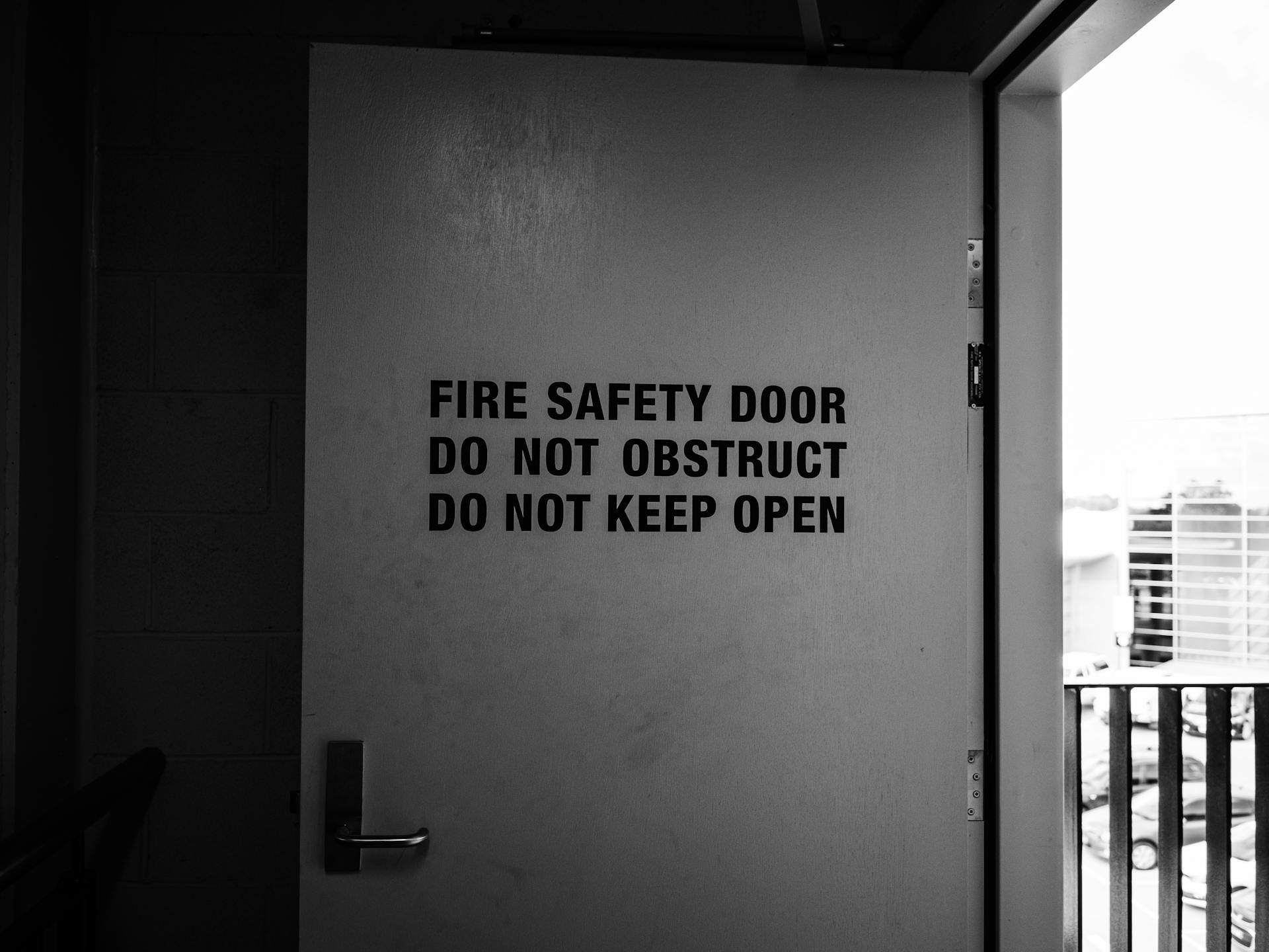 Safety Sign on Door
