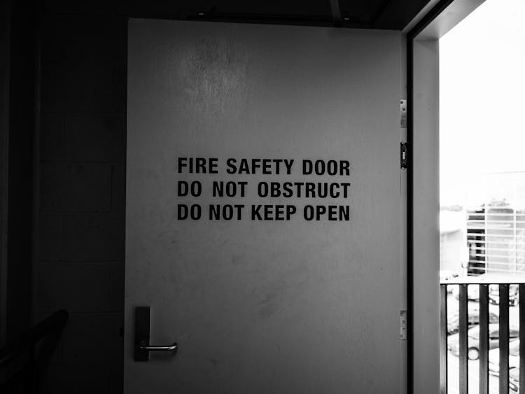 Safety Sign On Door