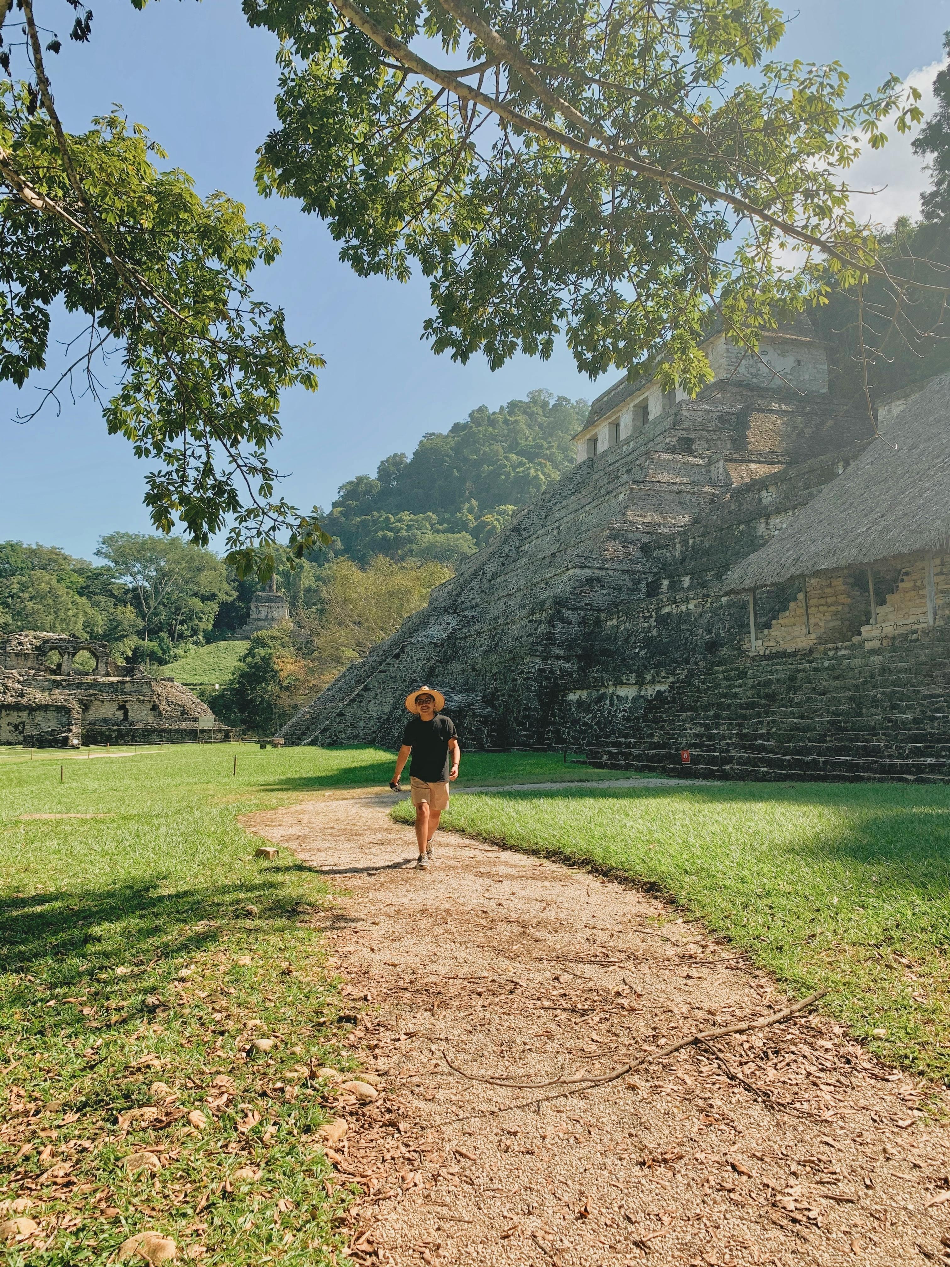 man walking on a pathway