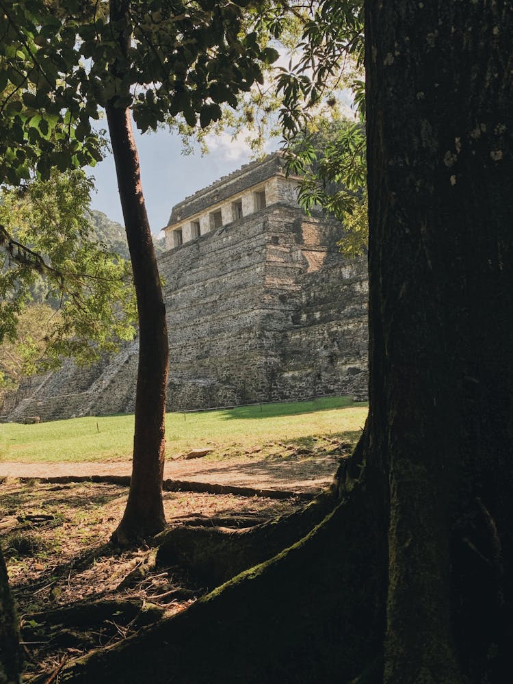 Park By The Temple Of The Inscriptions, Chiapas, Mexico