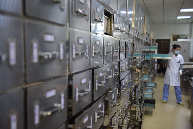 Metal Drawers In Laboratory