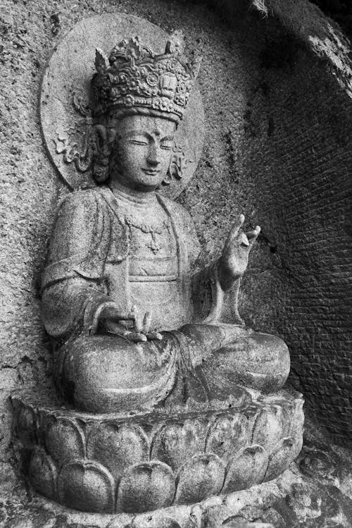 Gratuit Imagine de stoc gratuită din alb-negru, artă, budism Fotografie de stoc
