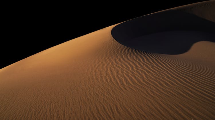 Desert Sand With Ripples With Night Sky