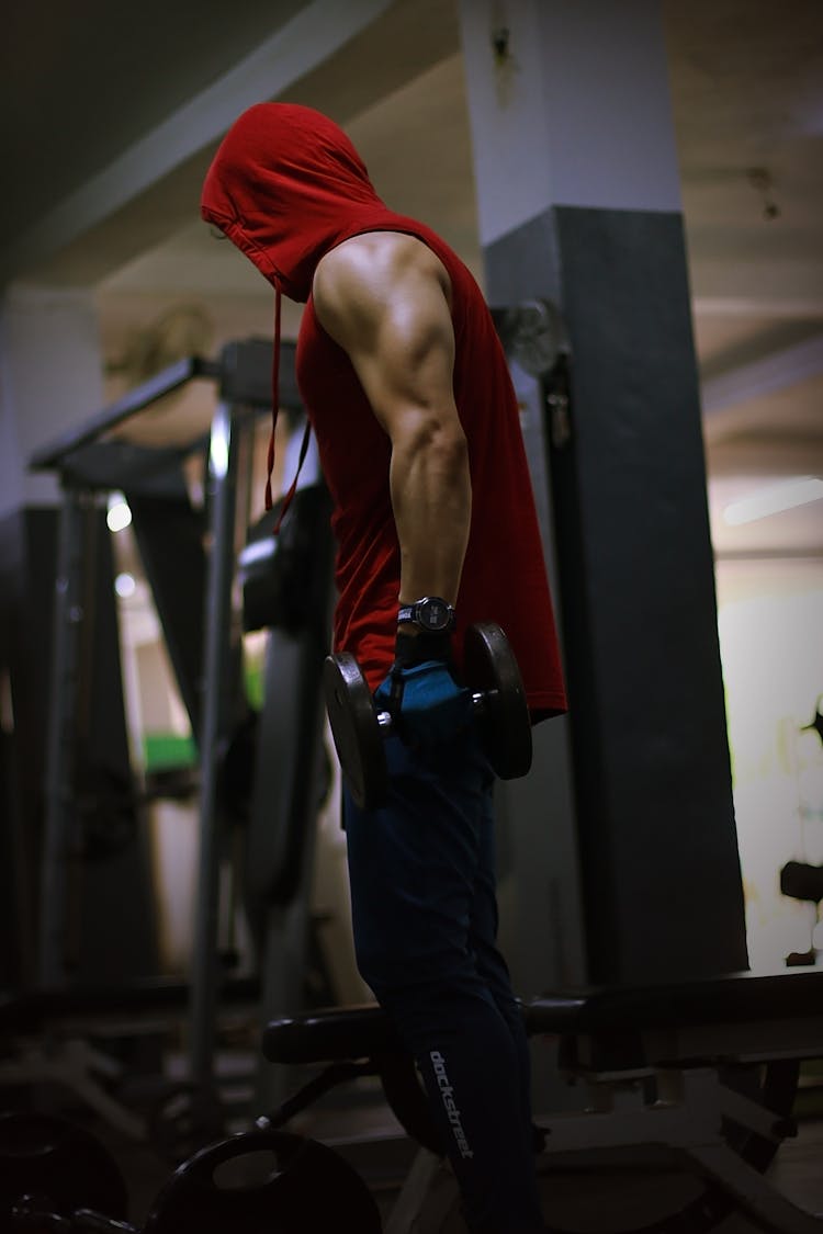 Man Holding A Dumbbell