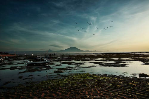 Volcano Seen from Beach