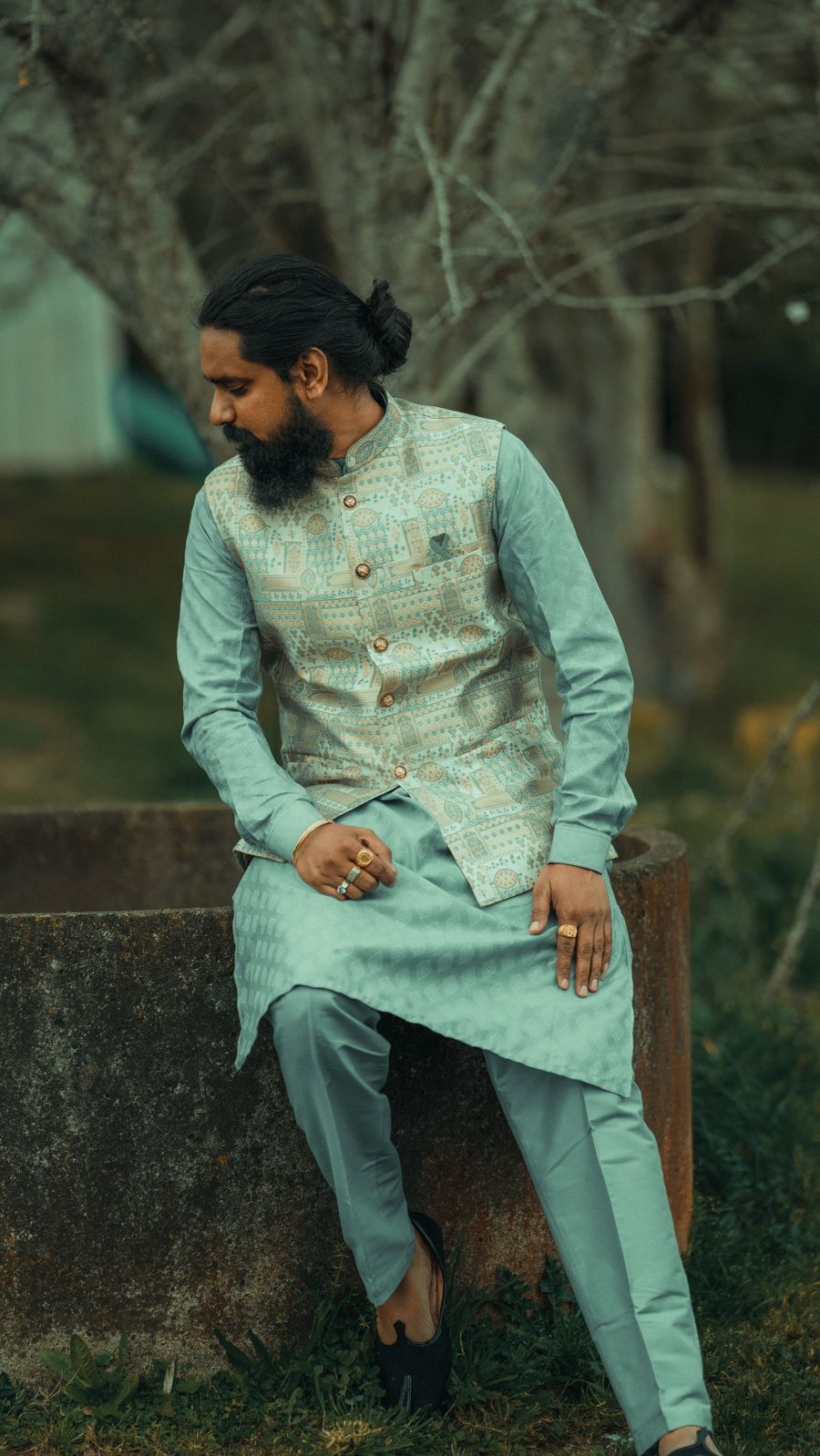 Sage Cotton Kurta Set