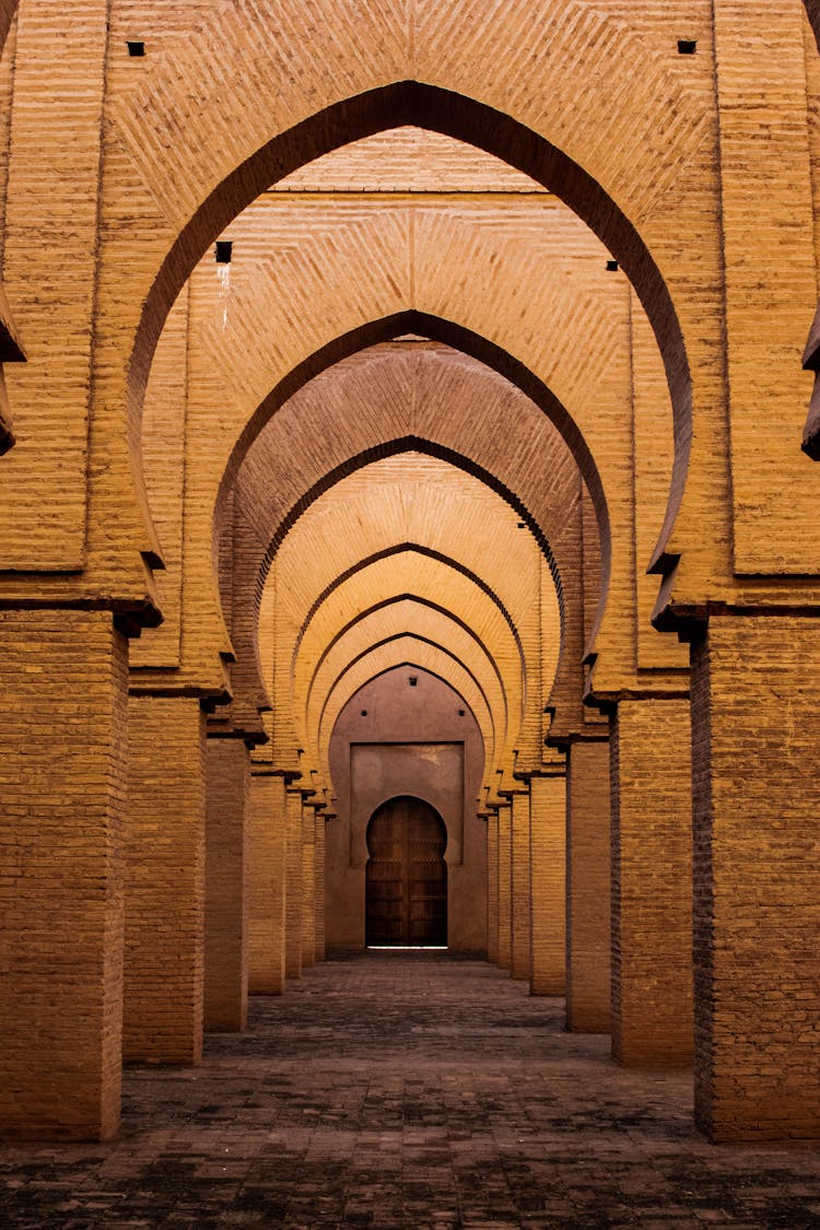 Empty Hallway Inside The Mosque