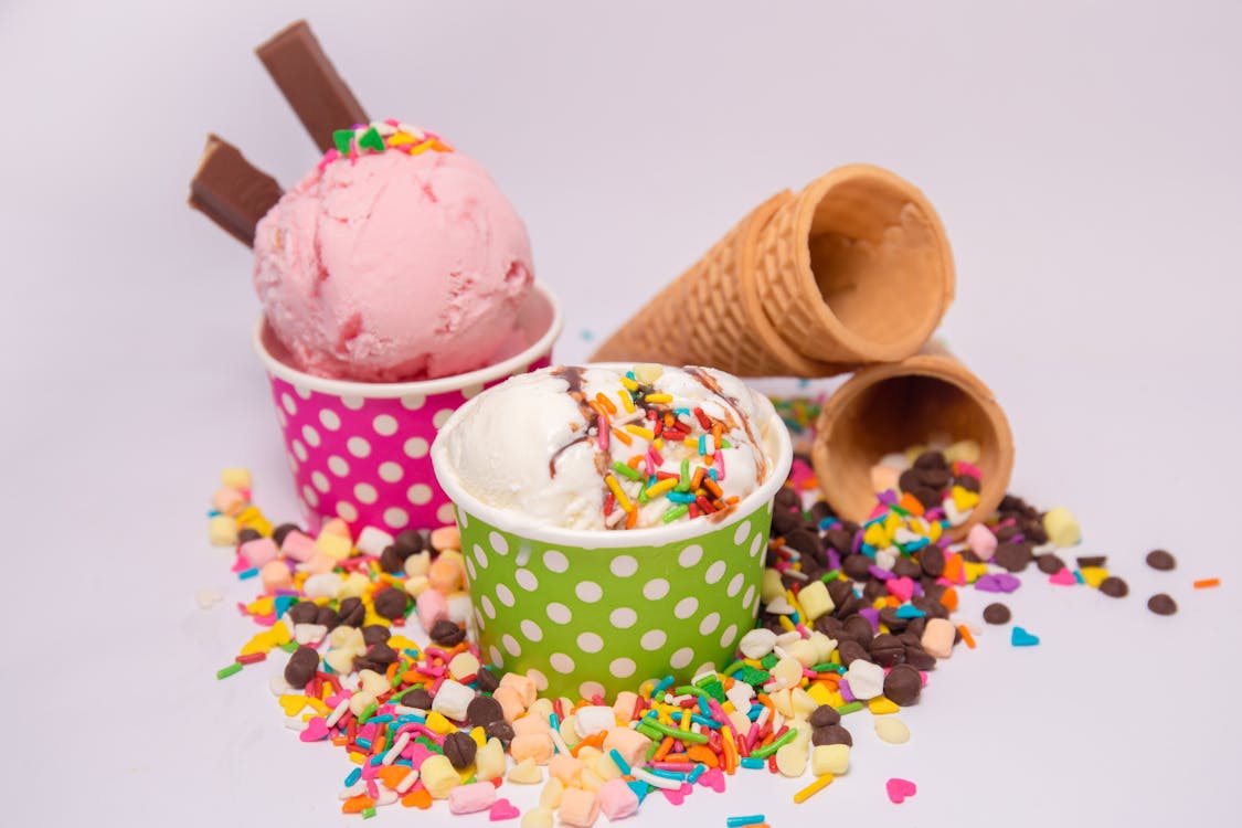 Free Two Ice Cream Cups Stock Photo