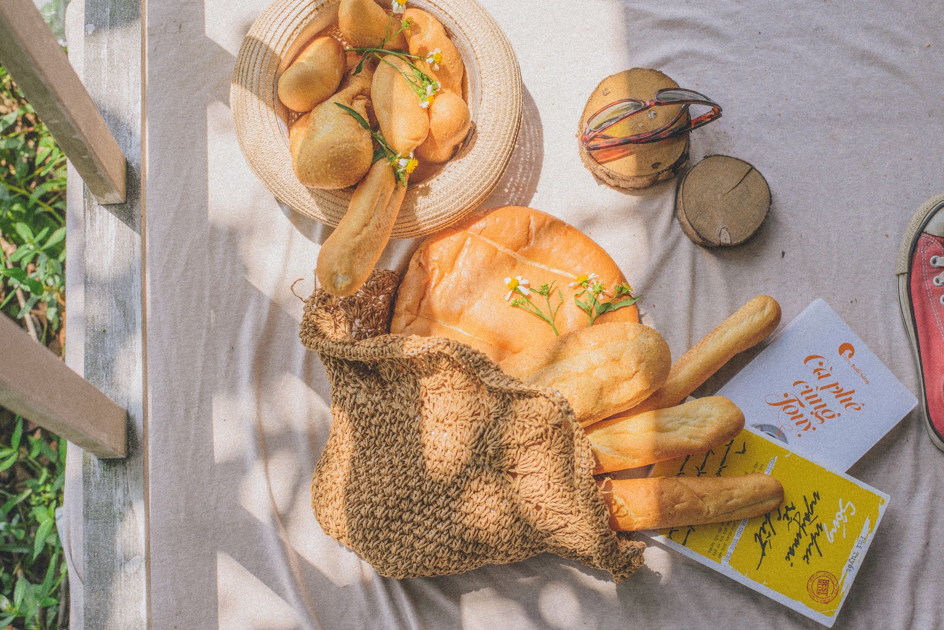 Variety Of Breads On Gray Mat