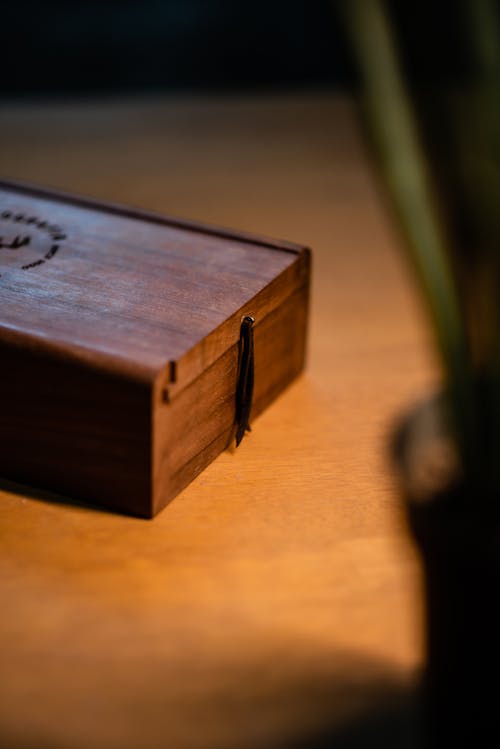 Wooden Box on Table