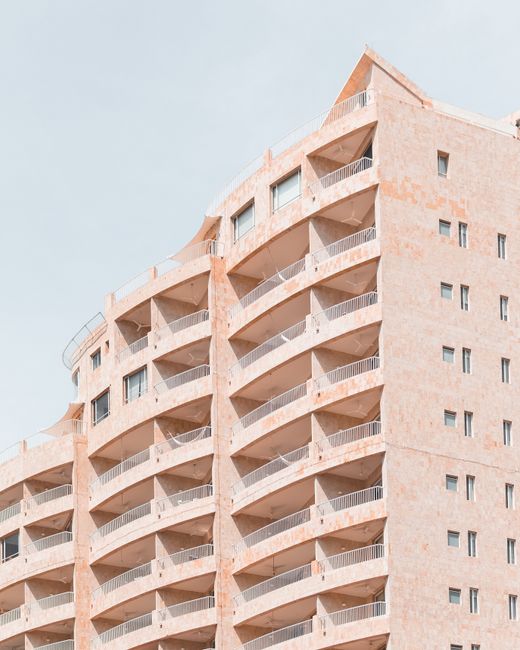 Contemporary apartment building in Santa Marta, Colombia with a unique facade.