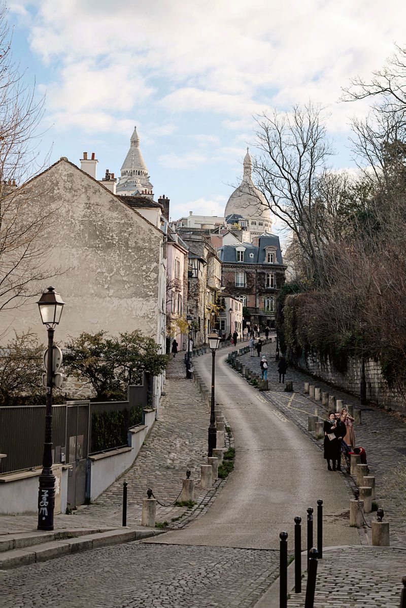 Rue de l'Abreuvoir with Sacré-Cœur in the distance, Montmartre, Paris