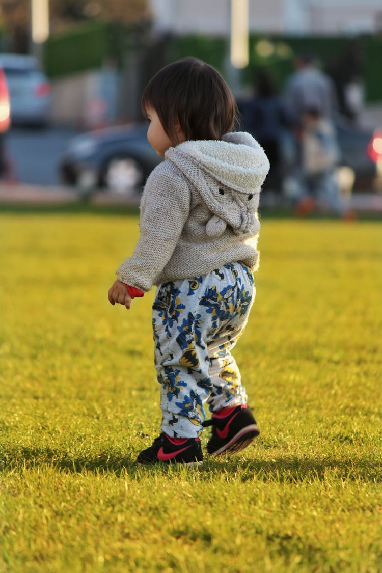 Toddler Standing On Grass