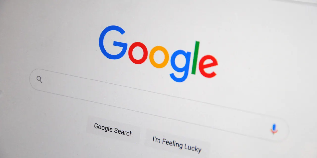 A close-up of the Google homepage open on a screen, where being number one on Google no longer guarantees the click