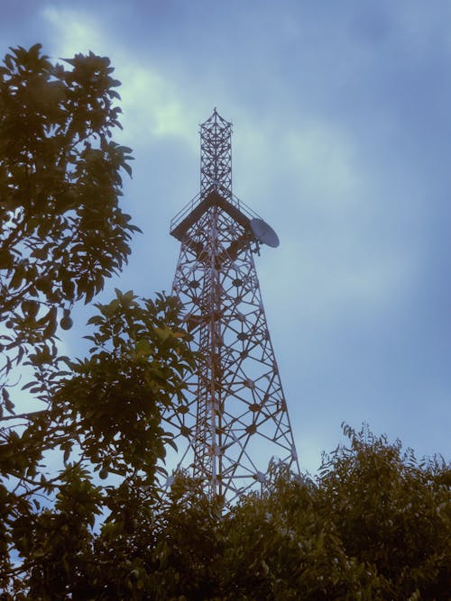 Low Angle Shot of a Broadcast Tower