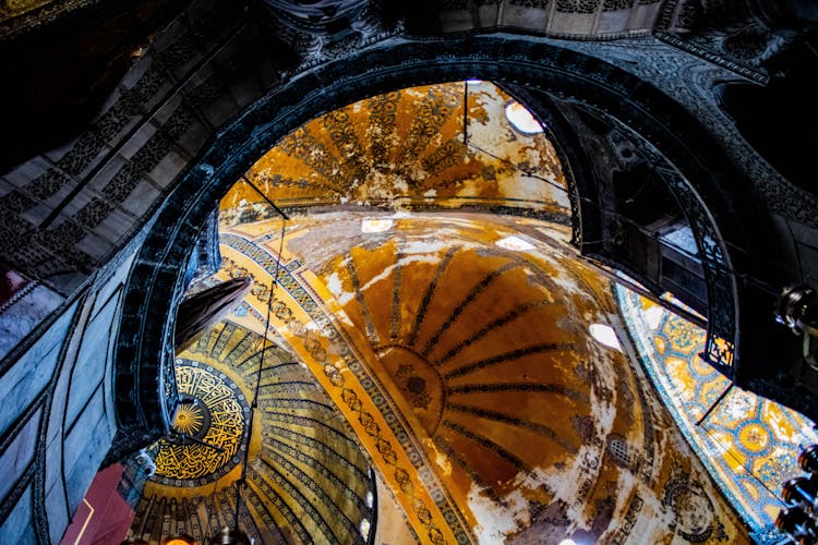 Interior Of A Dome In Hagia Sophia, Istanbul, Turkey 