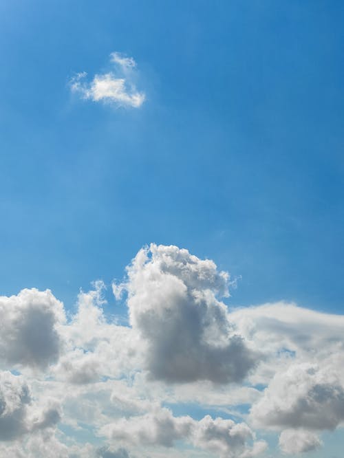 Gratis lagerfoto af blå himmel, blød, hvide-skyer Lagerfoto