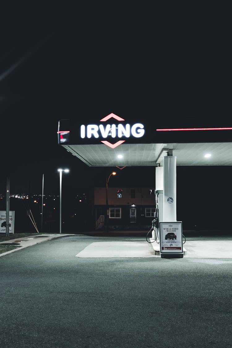 Gas Station During Night Time