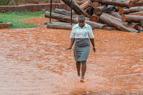 Woman during Cloudburst