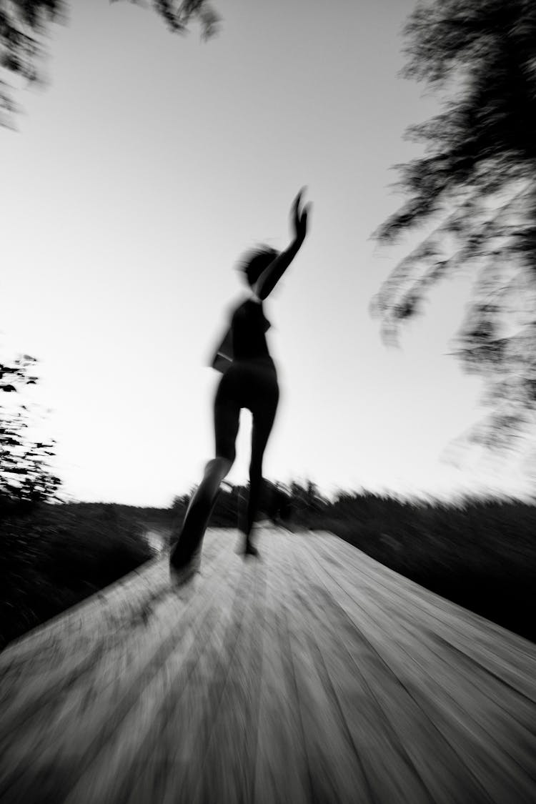 Blurred Motion Of A Person Running 