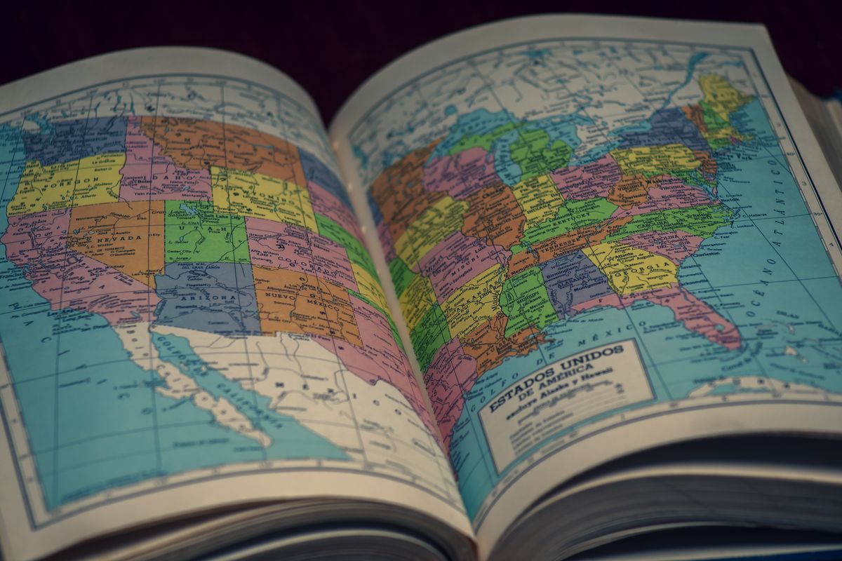 Map and atlas book (royalty-free)