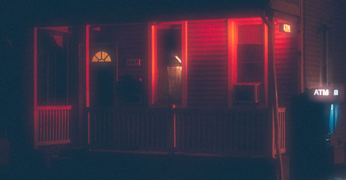 Red Light on Building Wall at Night · Free Stock Photo