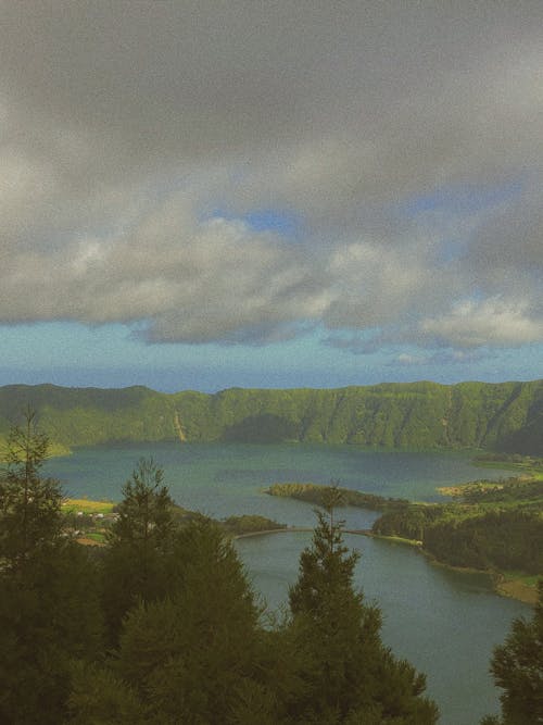 Drone Shot of Sete Cidades Massif