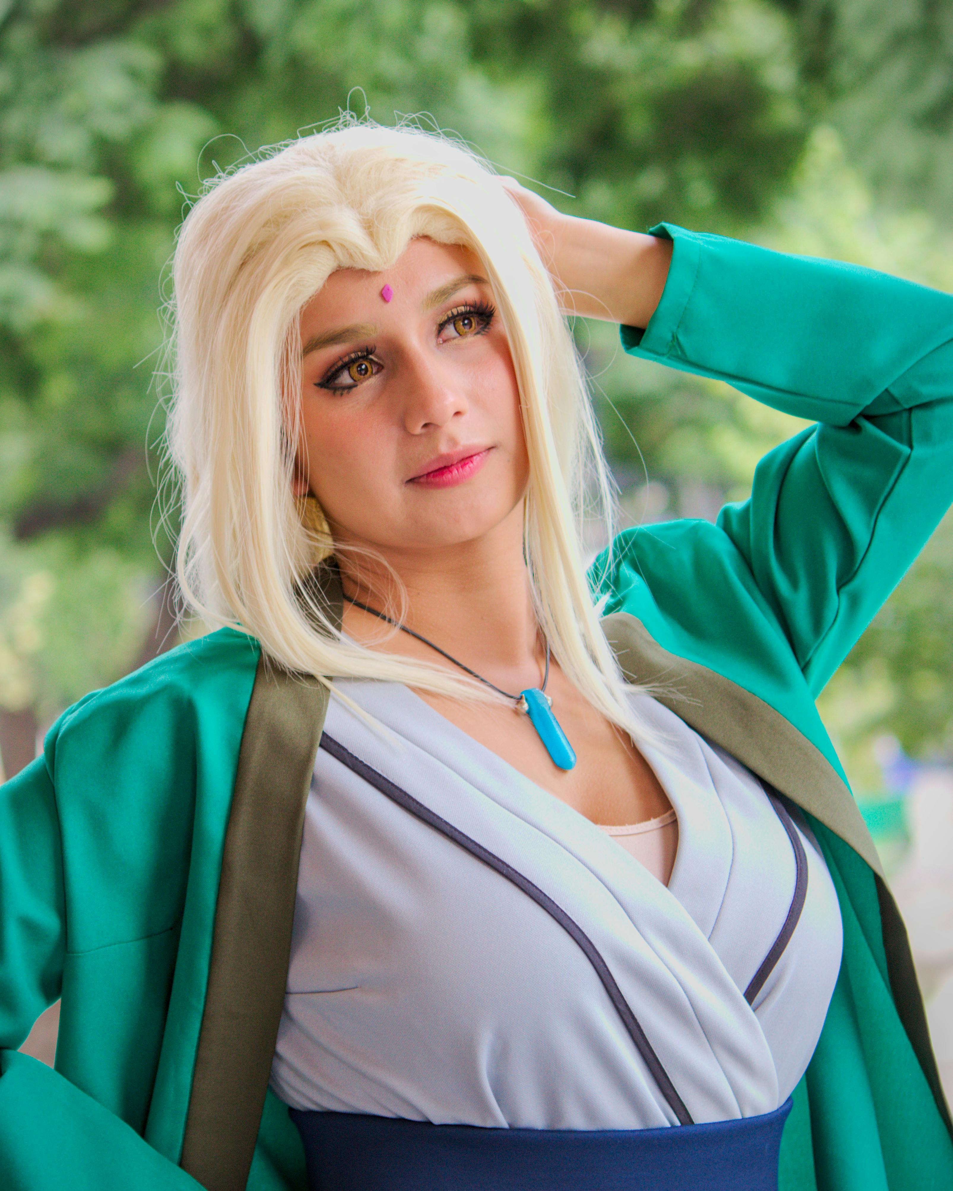 Japanese actress cosplaying tsunade