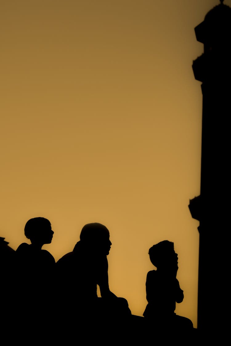 Silhouette Of People During Sunset