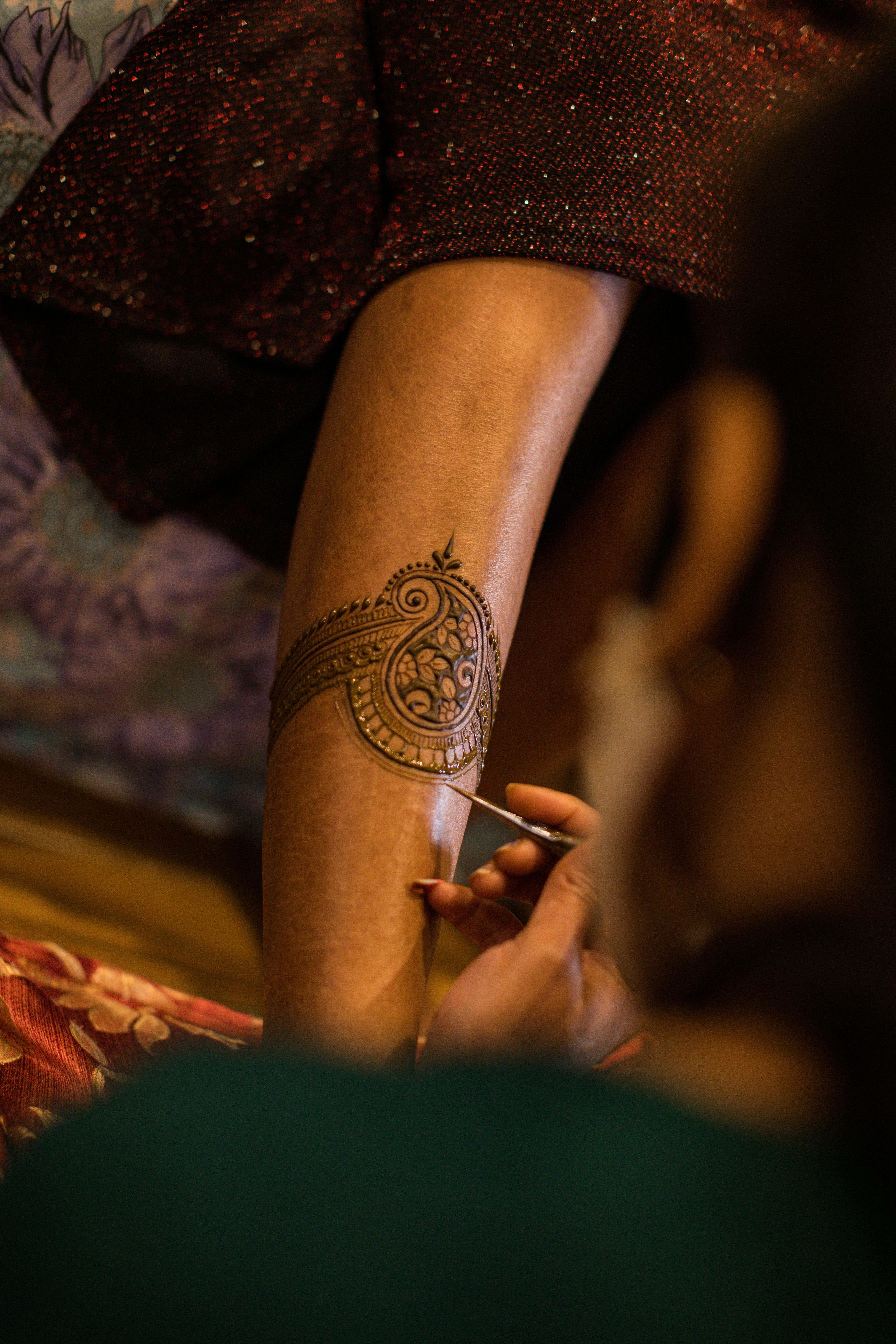 Full hand Colour Mehndi Design Tattoo with Flower Henna Tattoo Temporary  Body Tattoo Waterproof For Women