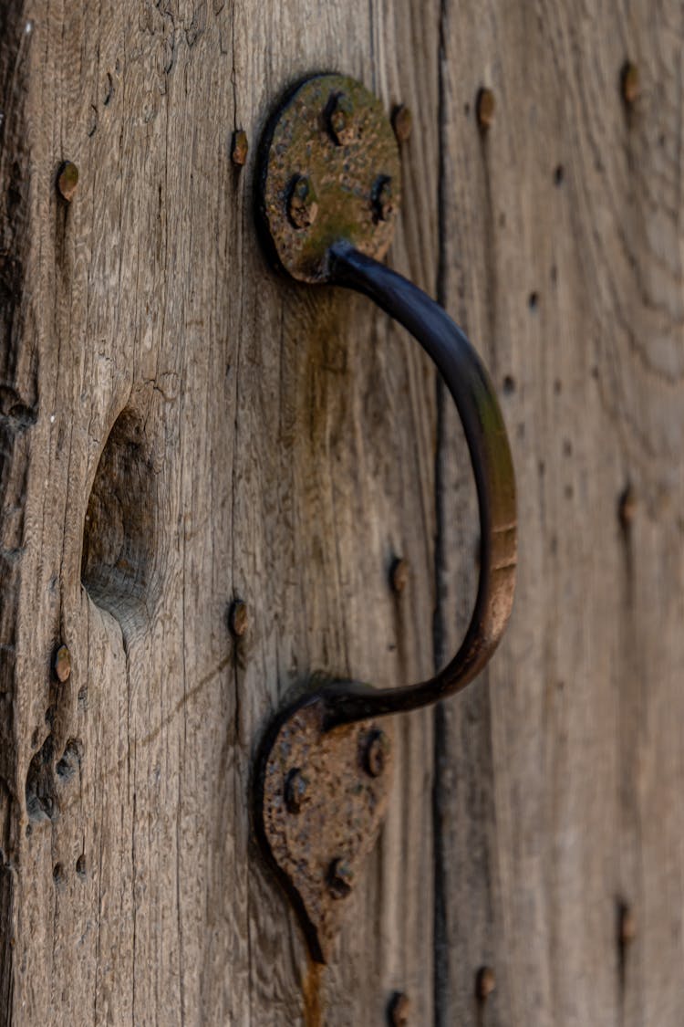 Close-up Of A Brass Door Handle