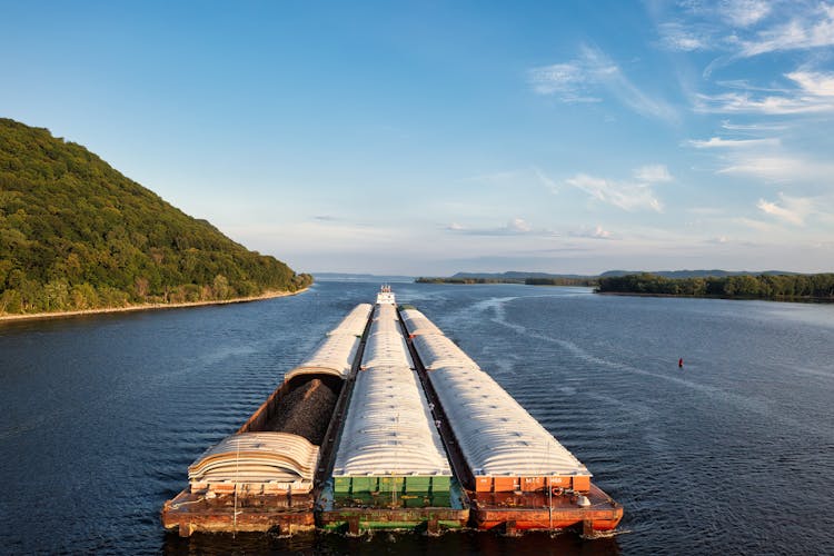 Barge On The Mississippi River