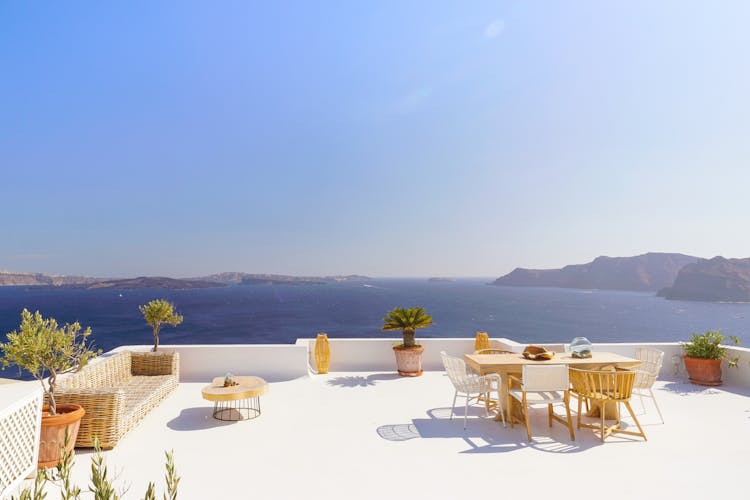 Patio Overlooking Blue Sea